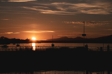 sunset over the river