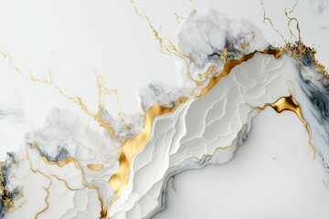 White and gold marble background. AI
