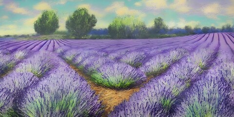 Naklejka na ściany i meble Lavendelfeld in Frankreich