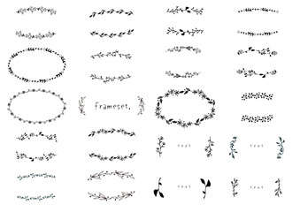 手描きのリーフフレームセット