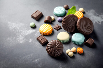 Obraz premium Tasty chocolade, super photo realistic background. Generative ai illustration