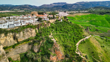 Fototapeta na wymiar Aerial view of Ronda, the major white town of Andalusia, Spain