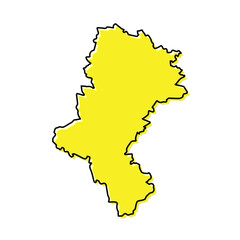 Simple outline map of Silesia is a region of Poland - obrazy, fototapety, plakaty