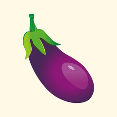 Purple eggplant vector vegetable clip art illustration