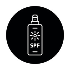 SPF body spray color line icon. Pictogram for web page