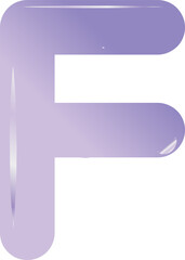 Purple bold alphabet letter F