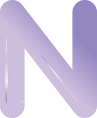 Purple bold alphabet letter N