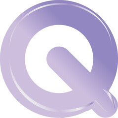 Purple bold alphabet letter Q