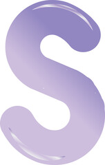 Purple bold alphabet letter S