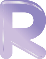 Purple bold alphabet letter R