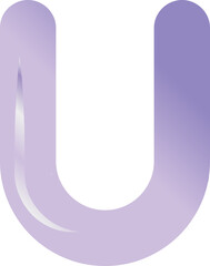 Purple bold alphabet letter U