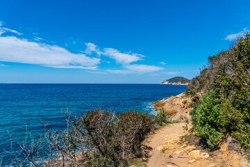 Coastline of Elba island in springtime