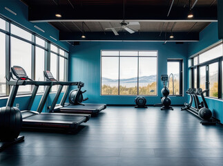 modern gym with equipment