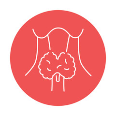 Thyroid disorder color line icon. Human diseases.