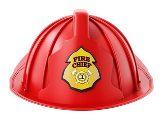 Fireman hat isolated on transparent background. 3D illustration