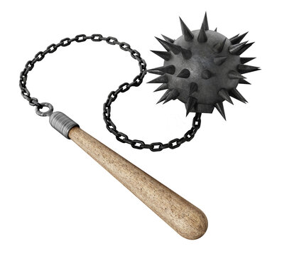 Chaines mace isolated on transparent background. 3D illustration