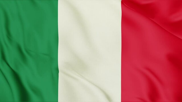 Italian flag waving in the wind. Italy flag video.