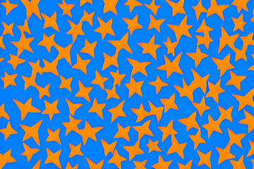 Fototapeta na wymiar Abstract background with drawing sea stars or starfish on a blue background, created by generative AI