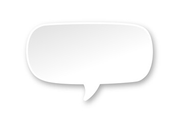 Naklejka premium White 3D paper speech bubble. Simple minimal thought balloon infographic design element