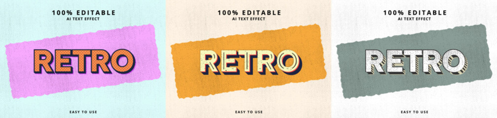 Retro style effect editable vector text effect