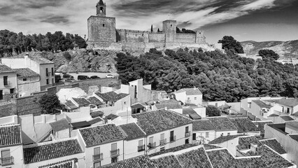 Aerial view of Alcazaba Castle of Antequera, Andalusia
