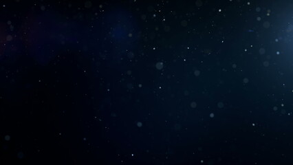 Dust Particles, random motion of particles.On beatiful relaxing Background. Glittering Particles With Bokeh in volumetric light