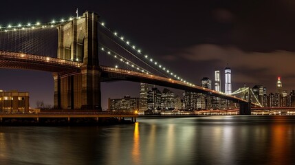 Fototapeta na wymiar city bridge at night, ai generative
