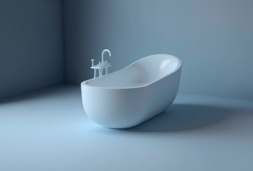 Naklejka na ściany i meble bath tub. 3D Render. Generative AI
