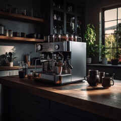 Fototapeta na wymiar Espresso Kitchen - AI Generated