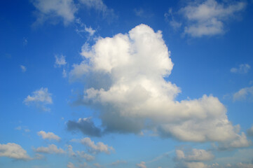 white fluffy clouds in the blue sky