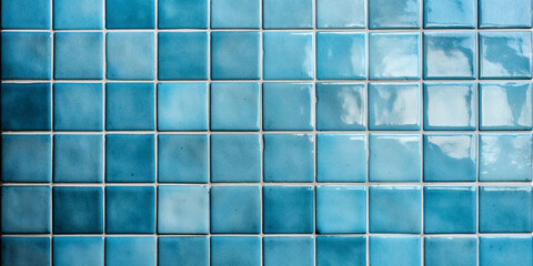 blaue glänzende Keramik Fliesen, generative AI