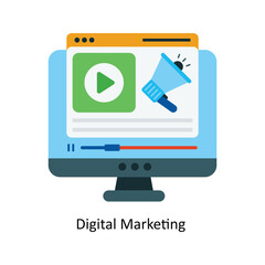 Digital Marketing  Vector Flat Icons. Simple stock illustration stock 