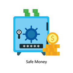 Safe Money Vector Flat Icons. Simple stock illustration stock 