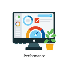 Performance Vector Flat Icons. Simple stock illustration stock 