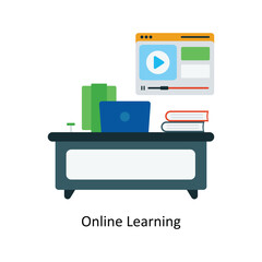 Online Learning Vector Flat Icons. Simple stock illustration stock 