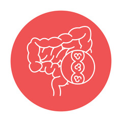 Intestines hurts color line icon. Human diseases.