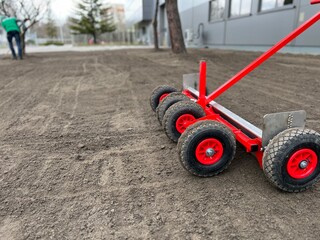 Ground leveling in the garden