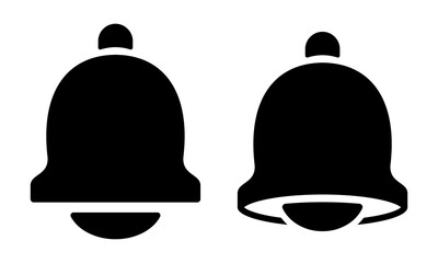 Fototapeta premium Bell. Black bell icon for subscriber notifications. Incoming message. Vector clipart isolated on white background.