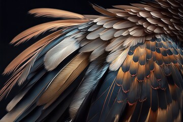 Stunning feathers. Gorgeous feathers realistic stunning. Beautiful feathers. Generative AI.