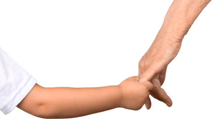 Elderly and Child Hands Holding Together