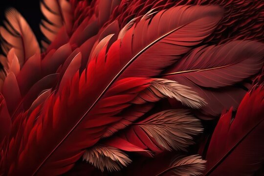 Abstract Pattern Of Red Feathers On A Black Background. Stock Photo,  Picture and Royalty Free Image. Image 95471036.
