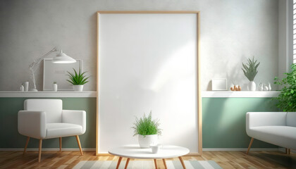 image frame mockup on a modern room 