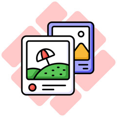 An icon of beautiful landscape images in modern style, easy to use icon