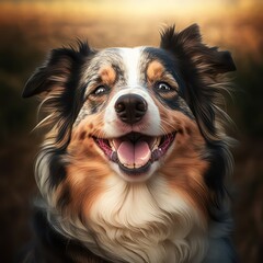 Happy dog. Happy dog portrait. Generative AI.