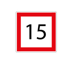 Panneaux code de la navigation en eaux intérieures: Obligation de ne pas dépasser la vitesse indiquée