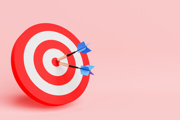 3d rendering of target with arrows