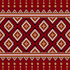 Ikat geometric folklore ornament. Tribal ethnic vector texture. Striped seamless pattern in Aztec style. 
Tribal embroidered figure. Indian, Scandinavian, Gypsy, Mexican, folk pattern.