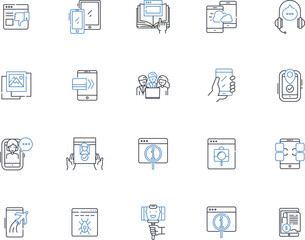 Palm line icons collection. Oasis, Coconut, Beach, Shade, Tropical, Sunscreen, Resort vector and linear illustration. Hammock,Fronds,Paradise outline signs set