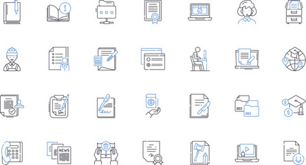 Human strategy line icons collection. Planning, Tactics, Agility, Innovation, Analysis, Adaptation, Creativity vector and linear illustration. Leadership,Vision,Focus outline signs set