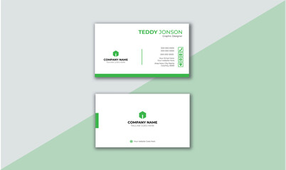 Business Card, Business Card Design, Business card Template, Corporate Business Card, Modern Card, Modern Layout, White background, green, Minimal Design